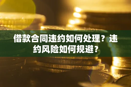 济南借款合同违约如何处理？违约风险如何规避？