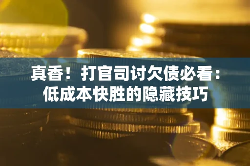 济南真香！打官司讨欠债必看：低成本快胜的隐藏技巧